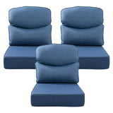 Belord patio deep seat cushion with 6-inch thickness, 24x24 inches, olefin fabric, removable cover in various colors.