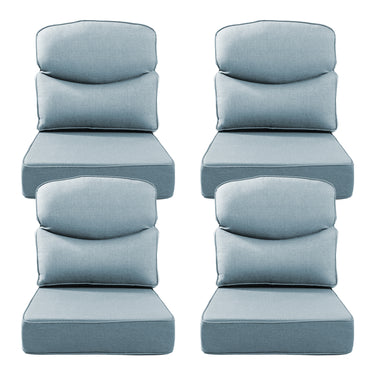 Belord patio deep seat cushion with 6-inch thickness, 24x24 inches, olefin fabric, removable cover, available in 8 colors.