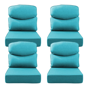Belord patio deep seat cushions with 6-inch thickness, 24x24 inches, Olefin fabric and removable cover in various colors