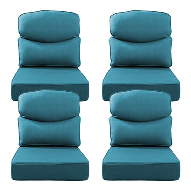 Belord patio deep seat cushion with 6-inch thickness, 24x24 inches, olefin fabric cover, available in eight colors.