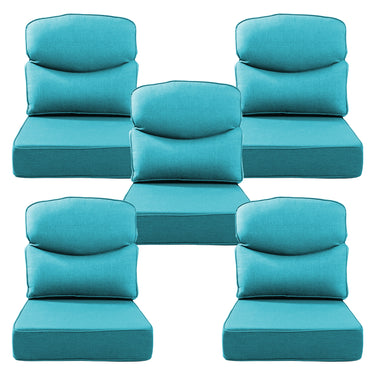 Belord patio deep seat cushion with 6-inch thickness, 24x24 inches, olefin fabric and removable cover in vibrant colors.