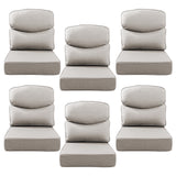 Belord patio deep seat cushion with 6-inch thickness, 24x24 inches, olefin fabric, removable cover, in eight colors.
