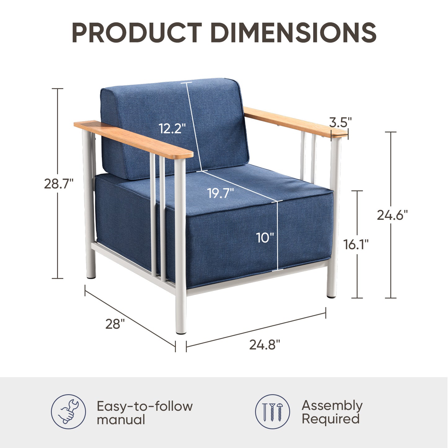 Luxury 2-Piece Patio Set – 10" Thick Cushions & Weatherproof Design, BINGLI