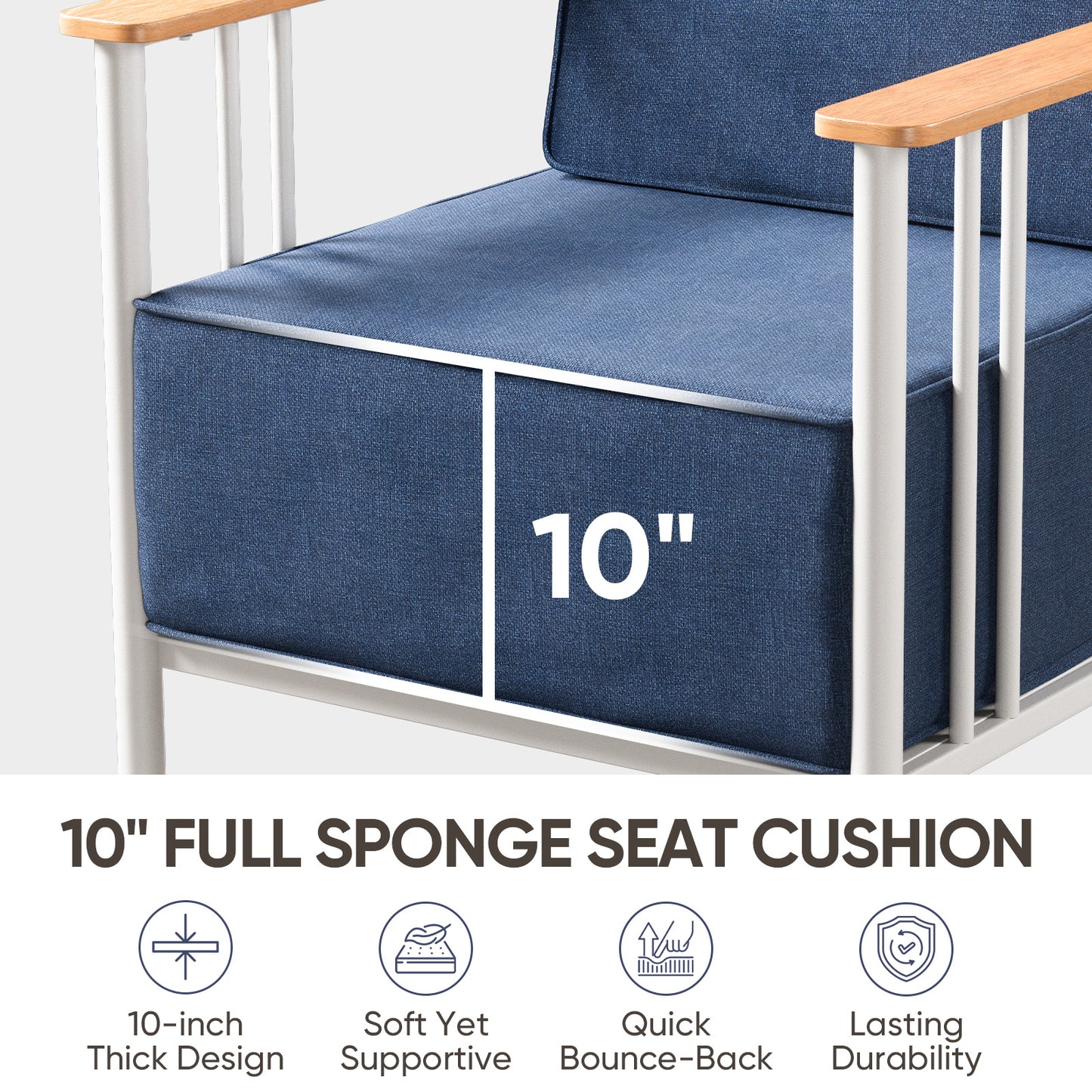 Luxury 2-Piece Patio Set – 10" Thick Cushions & Weatherproof Design, BINGLI