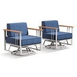 BINGLI Series: 2-Piece Swivel Chair - Premium 6 Inch Thick Cushions - Weatherproof Rotating Patio Furniture - Belord