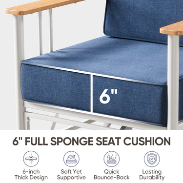 BINGLI Series: 2-Piece Swivel Chair - Premium 6 Inch Thick Cushions - Weatherproof Rotating Patio Furniture - Belord
