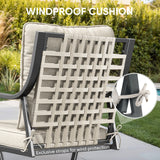 Grand Patio Set 5-Piece with 1 Black Square Iron Table and 4 Swivel Dining Chairs - Belord