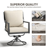 Luxury 360° Swivel Patio Dining Chairs Set of 4 - Belord