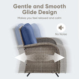 Patio Conversation Set 6-Piece with Glider Loveseat, Rocking Chairs, Side Table, and Ottoman, NDS Series - Belord