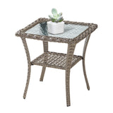 Outdoor 2 Tier Handwoven Wicker Bistro Table, NDS Series - Belord