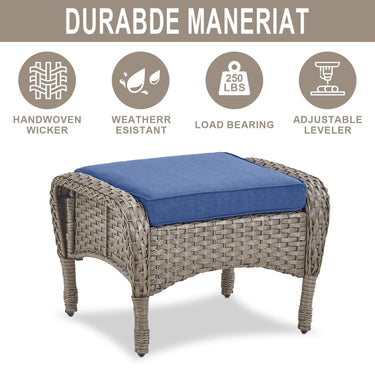Outdoor Wicker Ottoman, NDS Series - Belord