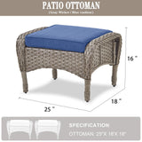 Outdoor Wicker Ottoman, NDS Series - Belord