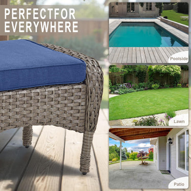 Outdoor Wicker Ottoman, NDS Series - Belord
