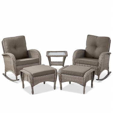 Rocking Chairs Set with Side Table and Ottoman, NDS Series - Belord