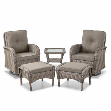 Swivel Glider Chairs Set with Side Table and Ottoman, NDS Series - Belord
