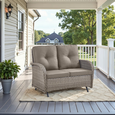 Outdoor Wicker Glider Loveseat, NDS Series - Belord