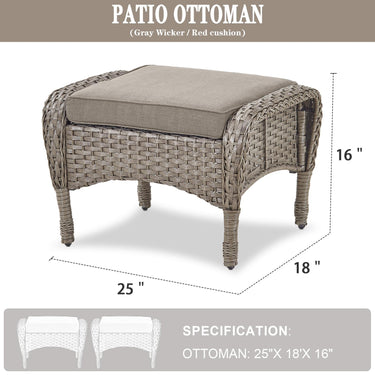 Outdoor Wicker Ottoman, NDS Series - Belord