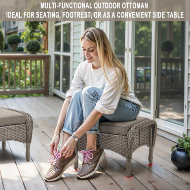Outdoor Wicker Ottoman, NDS Series - Belord