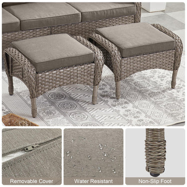 Outdoor Wicker Ottoman, NDS Series - Belord