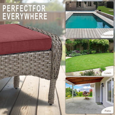 Outdoor Wicker Ottoman, NDS Series - Belord