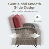 Patio Conversation Set 6-Piece with Glider Loveseat, Rocking Chairs, Side Table, and Ottoman, NDS Series - Belord