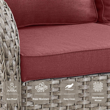 Patio Conversation Set 6-Piece with Glider Loveseat, Rocking Chairs, Side Table, and Ottoman, NDS Series - Belord