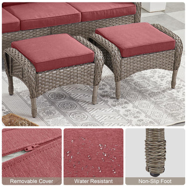 Outdoor Wicker Ottoman, NDS Series - Belord