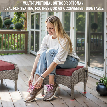 Outdoor Wicker Ottoman, NDS Series - Belord