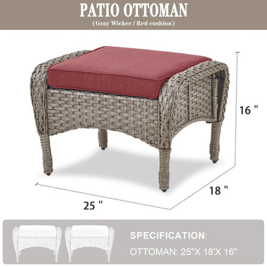 Outdoor Wicker Ottoman, NDS Series - Belord