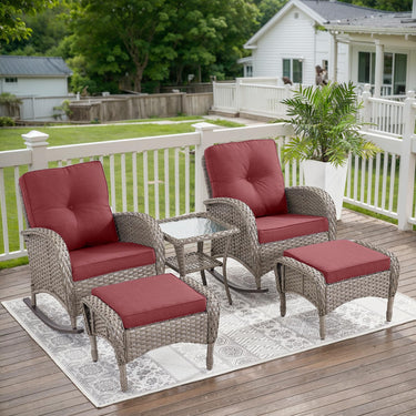 Rocking Chairs Set with Side Table and Ottoman, NDS Series - Belord