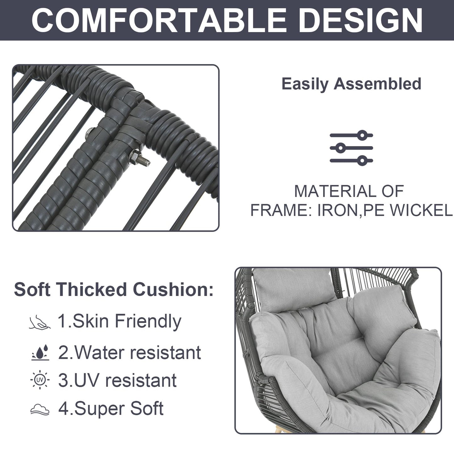 Save 60% - Egg Chair Set with Ottoman