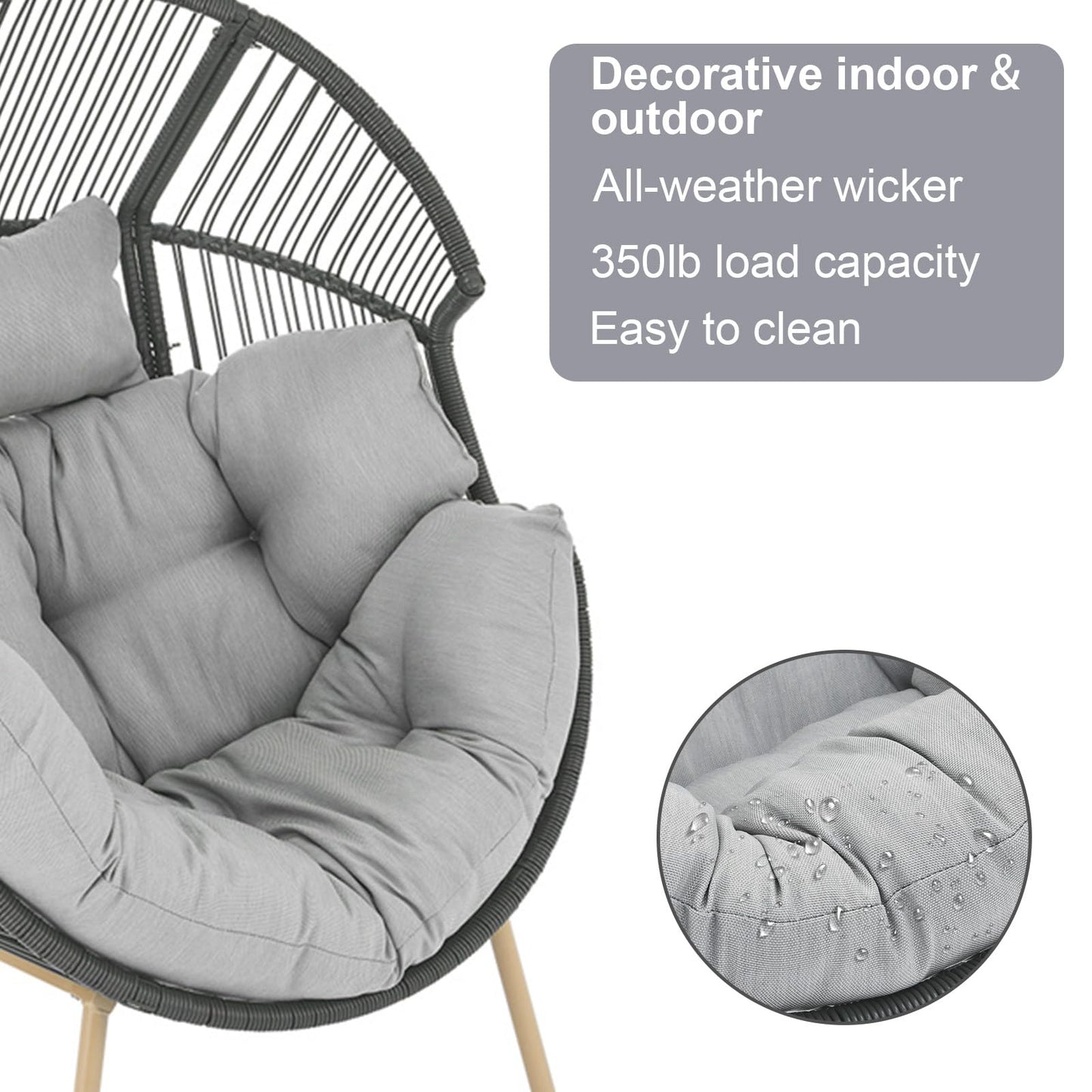Save 60% - Egg Chair Set with Ottoman