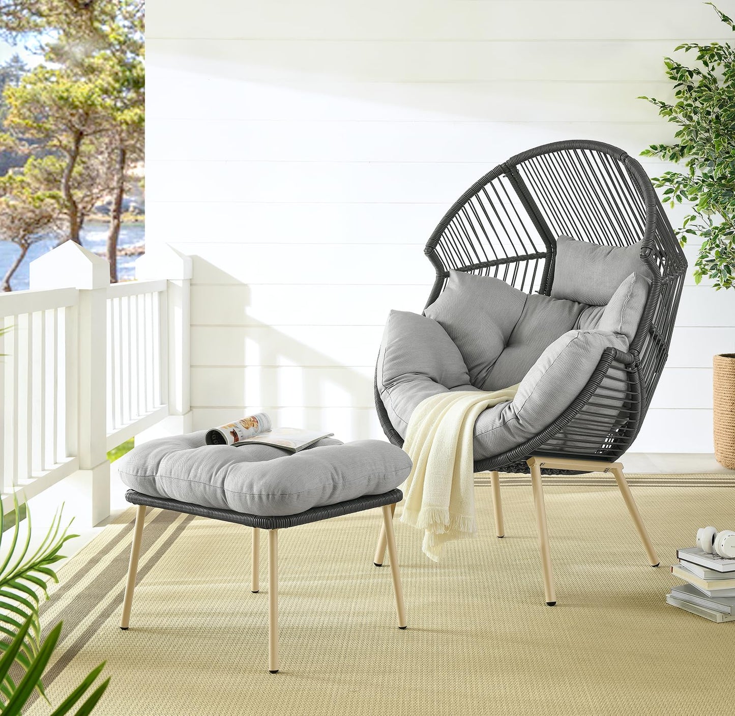 Save 60% - Egg Chair Set with Ottoman