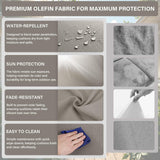 Outdoor Furniture Cushions with Removable Covers - Set of 6 (3 Seat & 3 Back) 22x24x4 Inch Patio Pillows - Belord