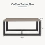 48" Outdoor Metal Coffee Table – Heat-Resistant, Rust-Proof & Hidden Storage, GRS Series - Belord