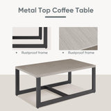 48" Outdoor Metal Coffee Table – Heat-Resistant, Rust-Proof & Hidden Storage, GRS Series - Belord