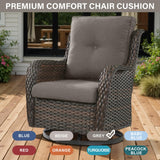 16-Piece Blue Patio Cushion Set - 8 Seat & 8 Back Cushions with Removable Waterproof Covers - Belord