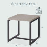 50 Lbs Rust-Resistant Metal Patio Side Table - Modern Square Design, GRS Series - Belord