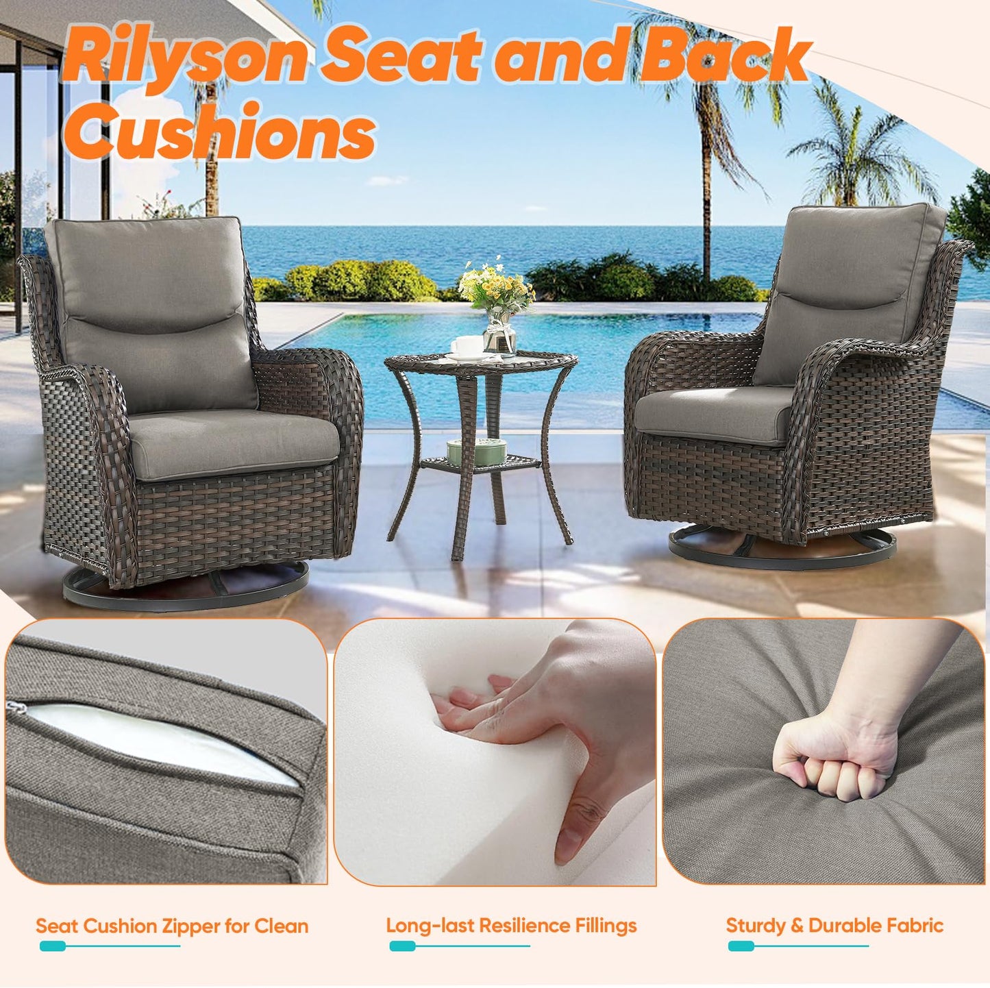 Save 40% - 1 Set High Back and Deep Seating Outdoor Cushion