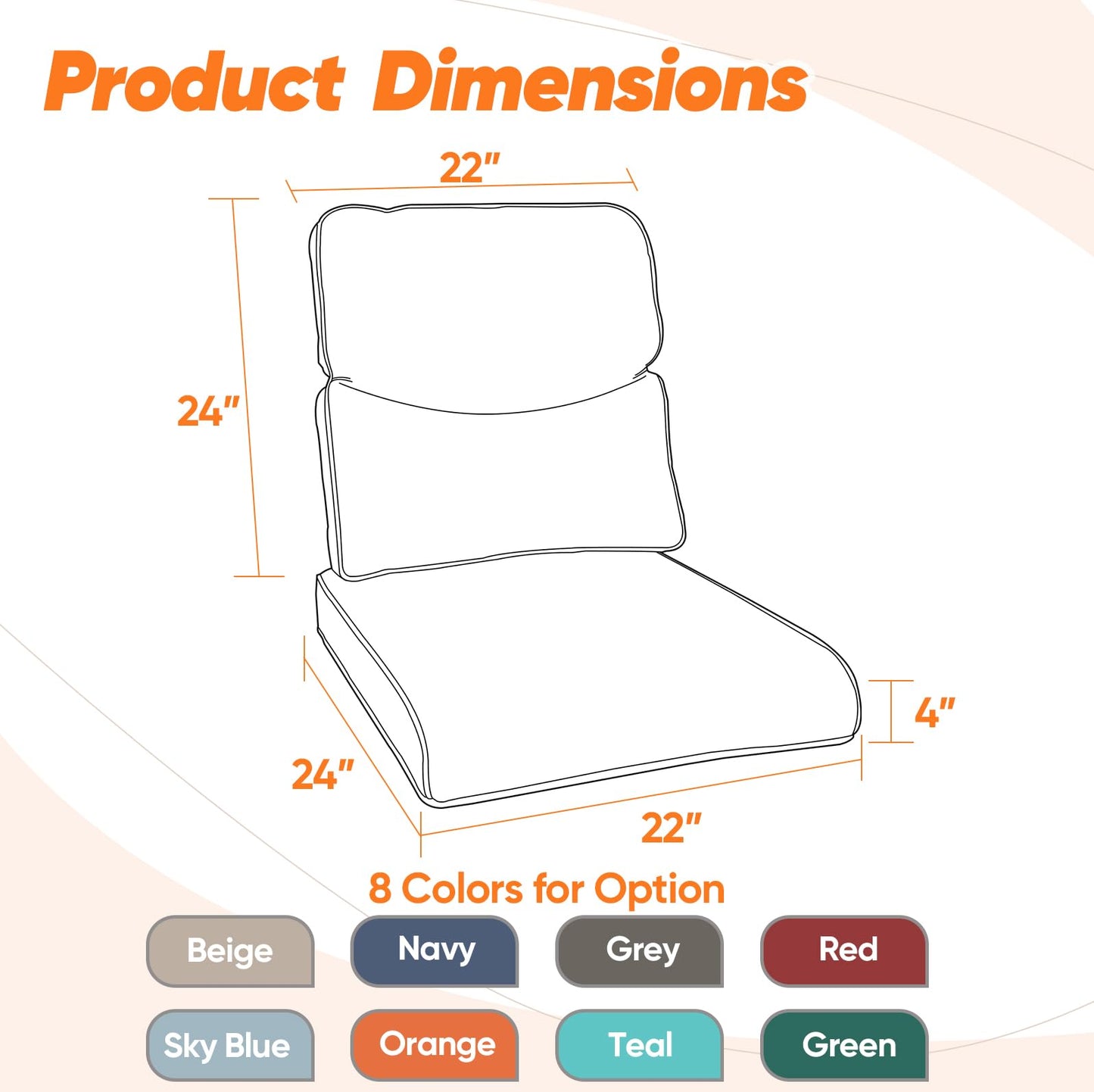 Save 40% - 1 Set High Back and Deep Seating Outdoor Cushion