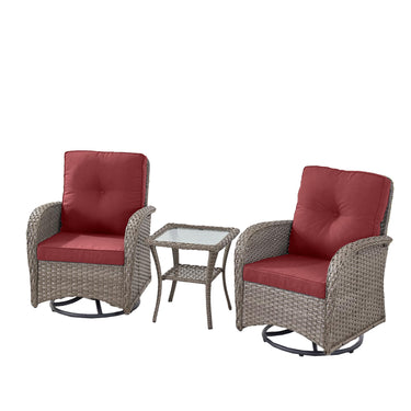 Save 50% - Swivel Glider Chairs Set with Side Table, NDS Series - Belord