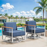 Pair of Belord patio swivel rocker chairs with 6-inch cushions, sturdy design, suitable for outdoor seating, part of BINGLI Series.
