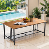 Belord Polywood slat outdoor coffee table with drainage gaps, sturdy design, part of the BINGLI series, weighing 66 pounds.