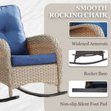 Patio Conversation Set 7-Piece with Loveseat, Rocking Chairs, Patio Chairs, Coffee Table, and Side Table, NDS Series - Belord