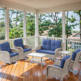 Patio Conversation Set 7-Piece with Loveseat, Swivel Glider Chairs, Patio Chairs, Coffee Table, and Side Table, NDS Series - Belord