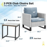 Patio Chairs Set with Side Table, GRS Series - Belord