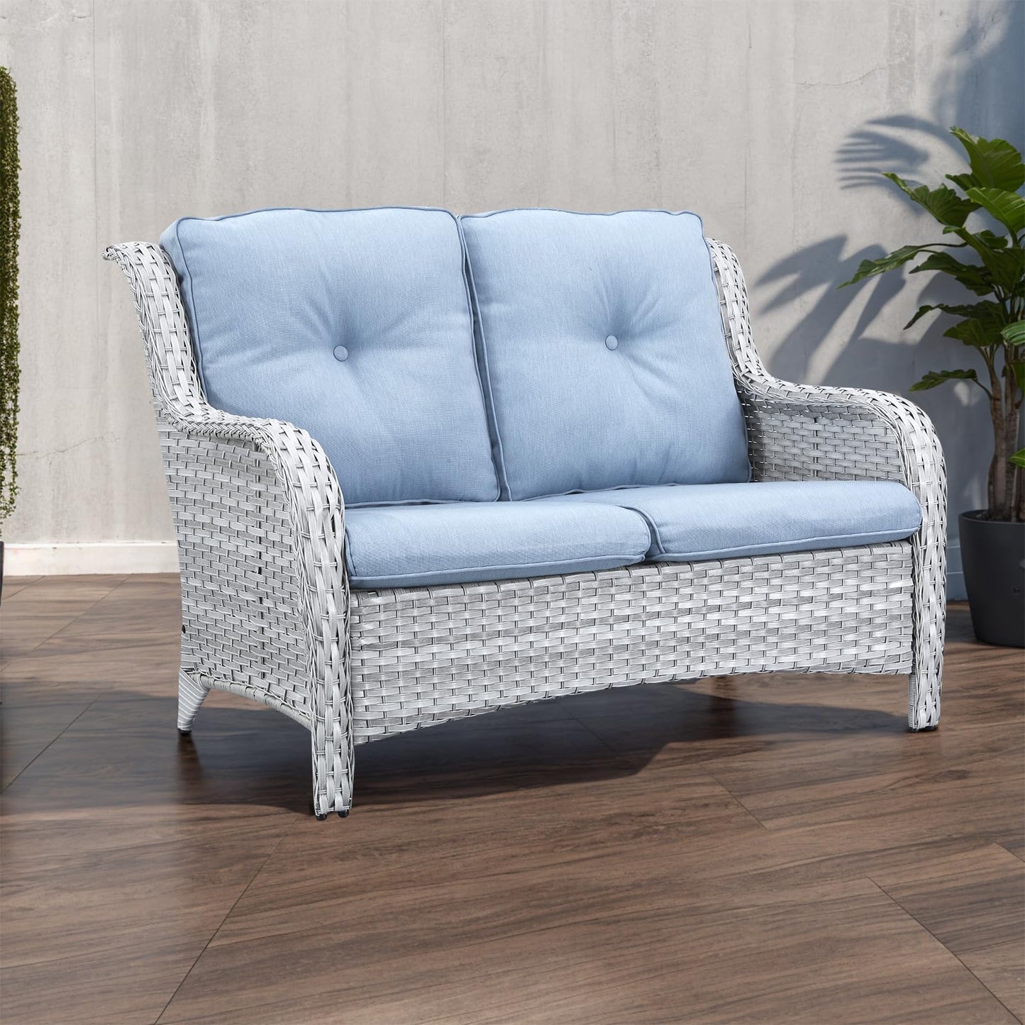 Save 50% - Outdoor PE Rattan Loveseat, NTC Series
