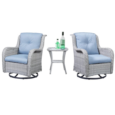 Swivel Glider Chairs Set with Side Table, NTC Series - Belord