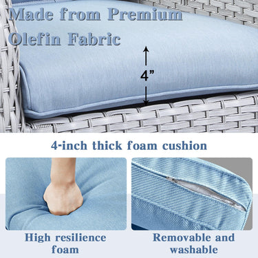 Swivel Glider Chairs Set with Side Table, NTC Series - Belord