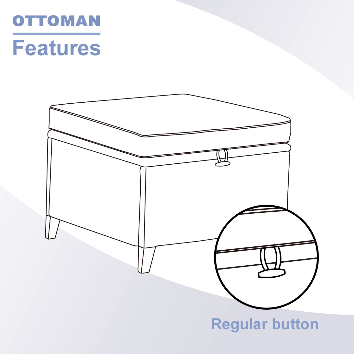 Outdoor PE Rattan Ottoman, NTC Series